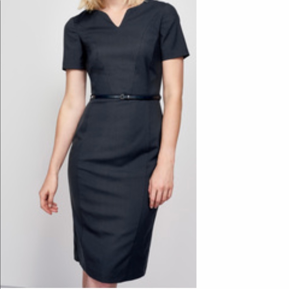 Long tall sally. Diamond spot suit dress in Navy.